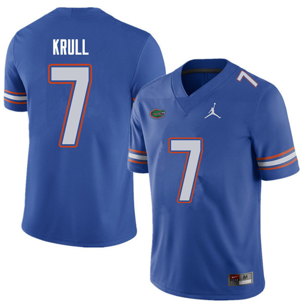 Jordan Brand Men #7 Lucas Krull Florida Gators College Football Jerseys Sale-Royal - Click Image to Close